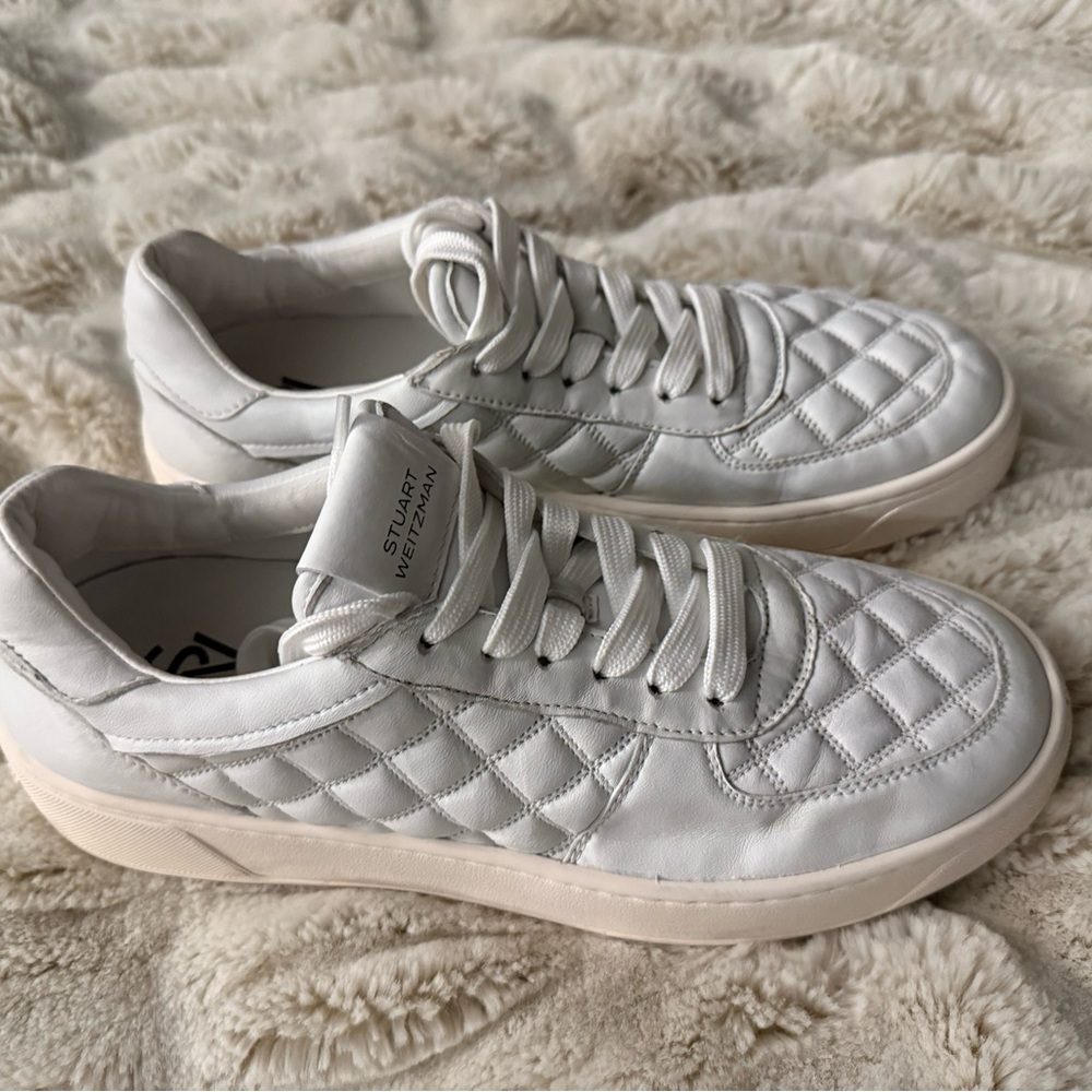 Stuart Weitzman White Court Side Women's Sneakers